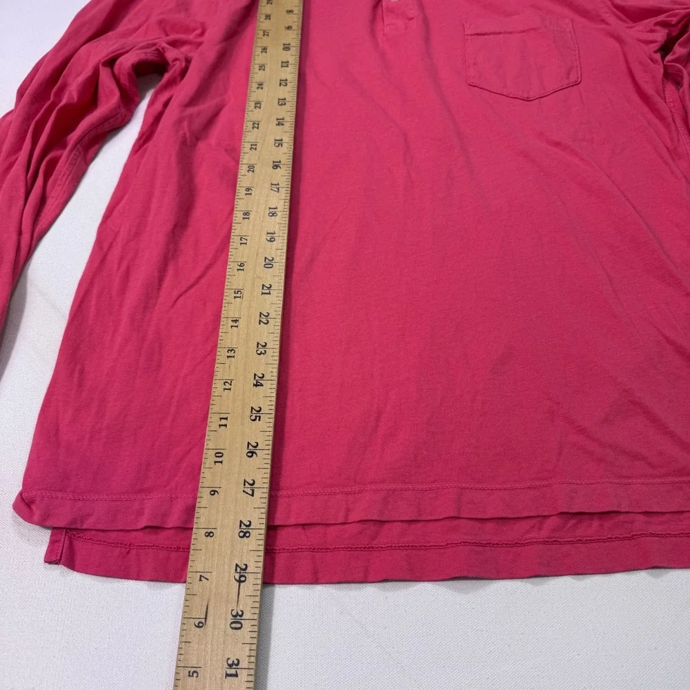 J. Crew Broken-In Mens Large Pink Cotton Pocket Polo Shirt Preppy Coastal